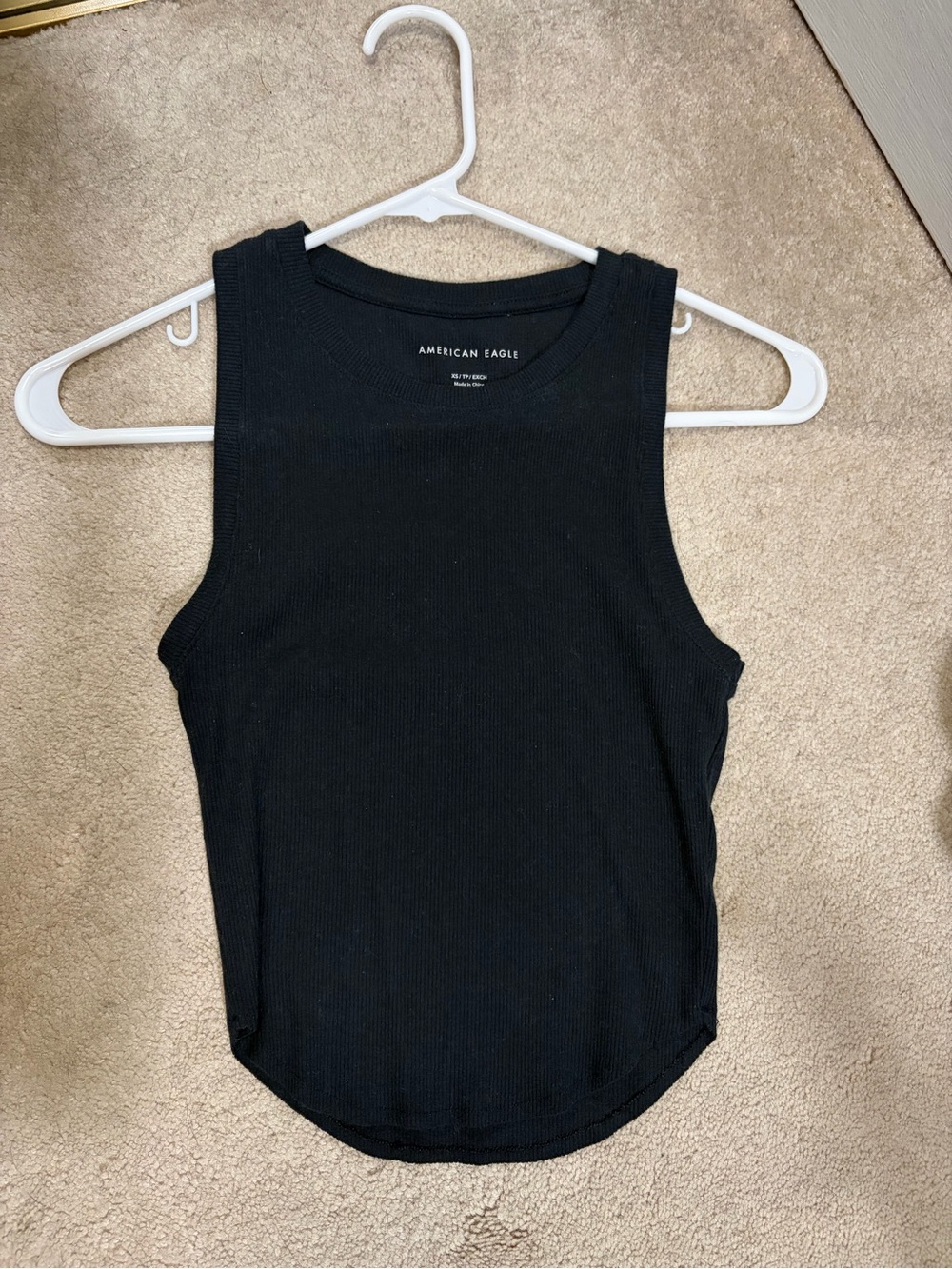 American Eagle Outfitters Black Ribbed Muscle Tank